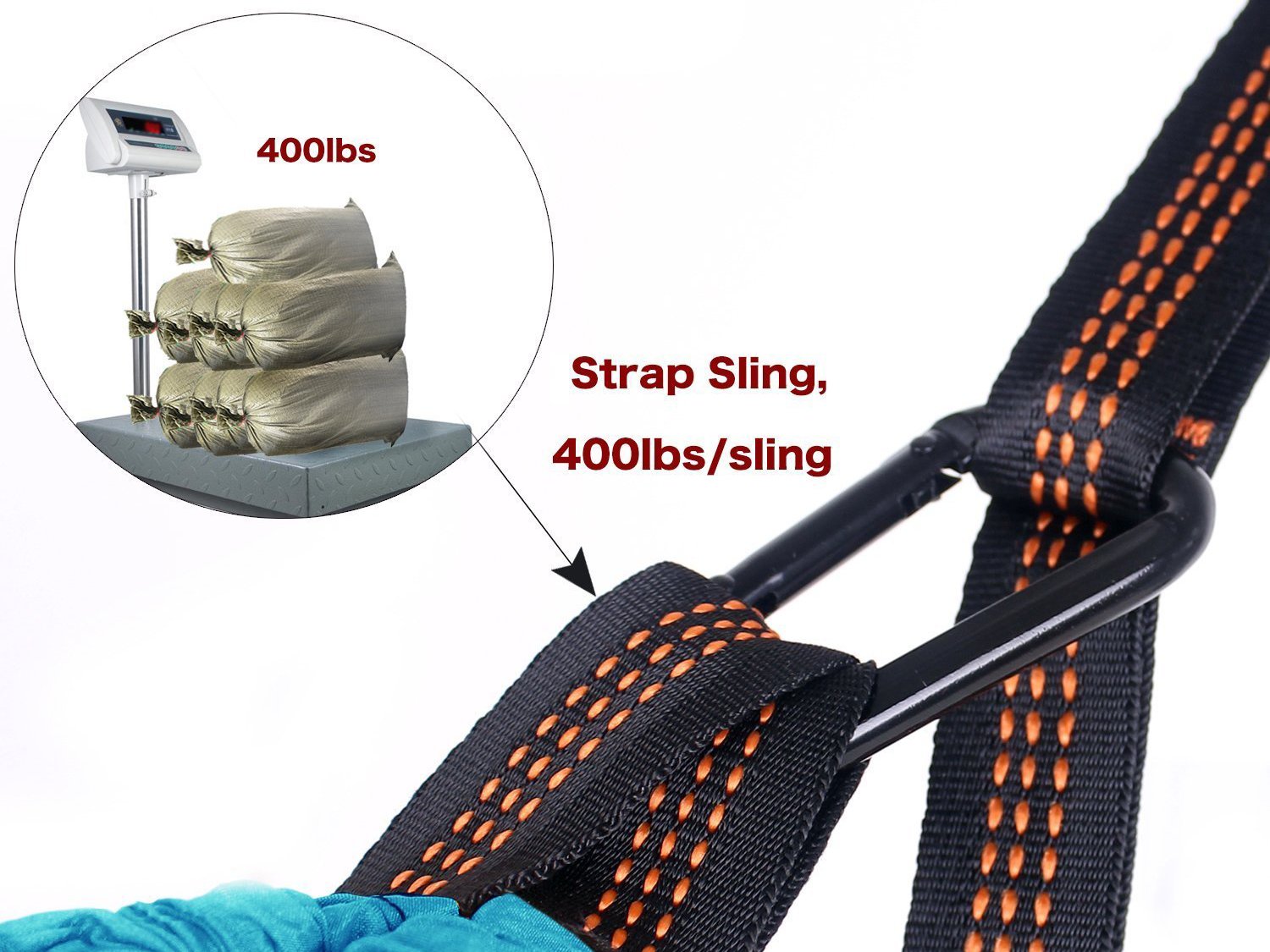 Green/Gray Camping Hammock Carabiner