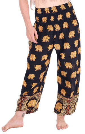 Black and Gold Elephant Pants