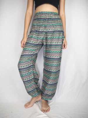 Green Stripe Harem Pants