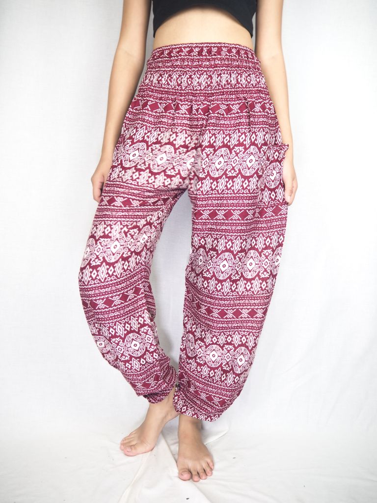 Red Stripe Harem Pants Women