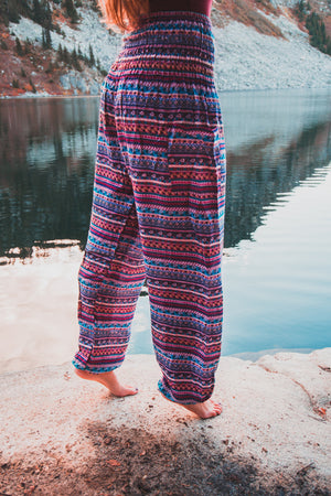 Lavender Stripe Harem Pants Women