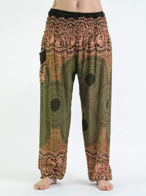 Olive Mandala Harem Pants