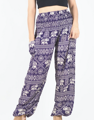 Purple Harem Elephant Pants