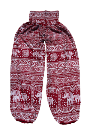 Red Stripe Elephant Harem Pants