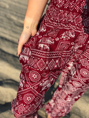 Red Elephant Harem Pants Women