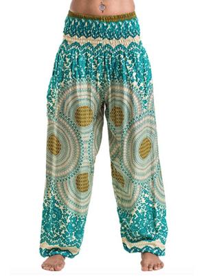 Teal Mandala Harem Pants