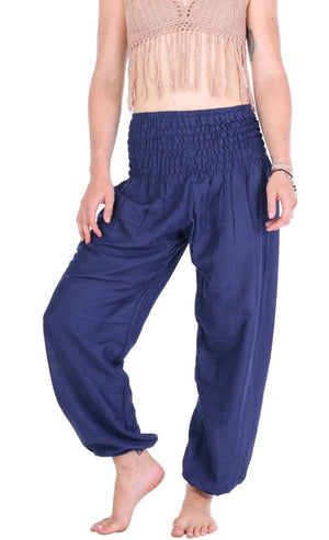 Solid Navy Harem Pants