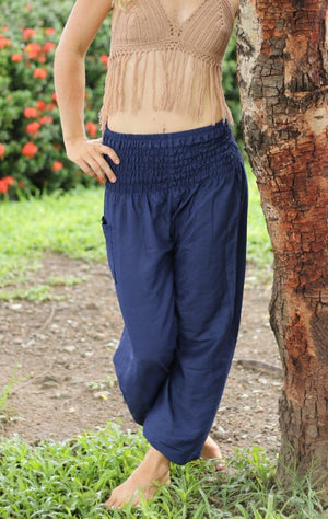 Solid Navy Harem Pants