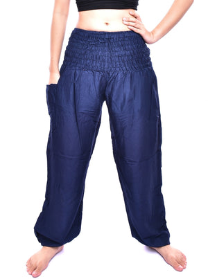 Solid Navy Harem Pants