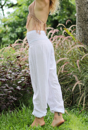 Solid White Harem Pants