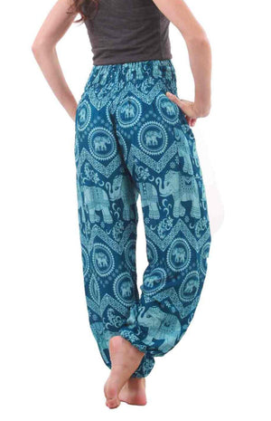 Teal Elephant Pants