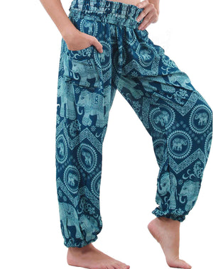 Teal Elephant Pants