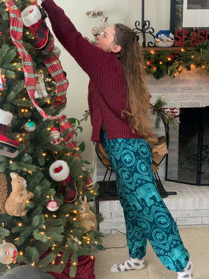 Teal Elephant Pants