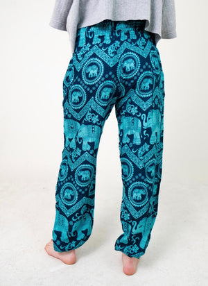 Teal Elephant Pants Stock