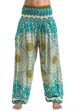 Teal Mandala Harem Pants